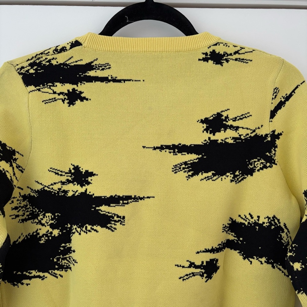 NWOT Acne Studio Style Yellow Ink Splatter Splash  Sweater S - Picture 6 of 13